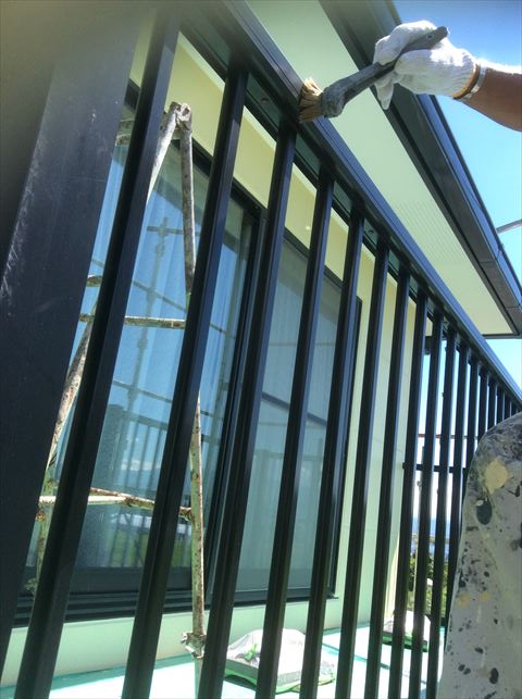 安曇野外壁塗装　上塗り