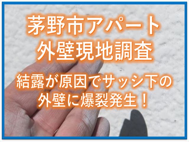 茅野市アパート現地調査｜結露が原因でサッシ下の外壁に爆裂発生！