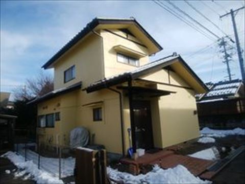 塩尻市モルタル補修塗装工事