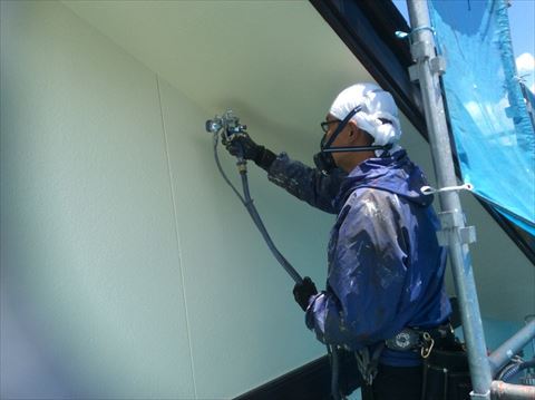 富士見町クリア吹き付け塗装