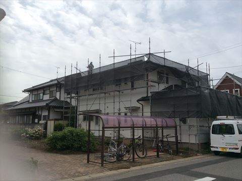 塩尻市金属サイディングカバー工法　下地