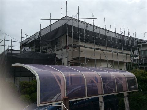 塩尻市金属サイディングカバー工法　下地