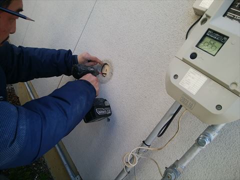 安曇野市外壁工事補修作業