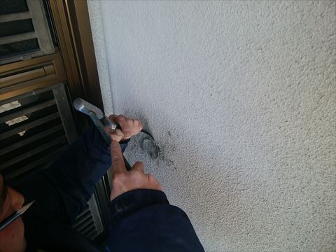 安曇野市外壁工事補修作業