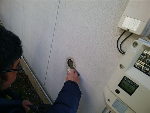 安曇野市外壁工事補修作業