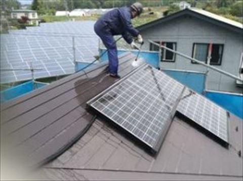 富士見町屋根壁塗装　洗浄