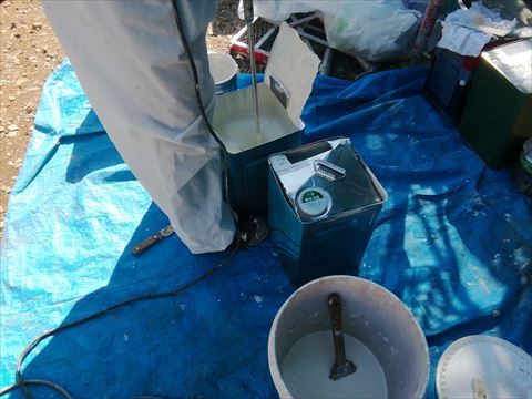 茅野市パルコン住宅吹き付け塗装