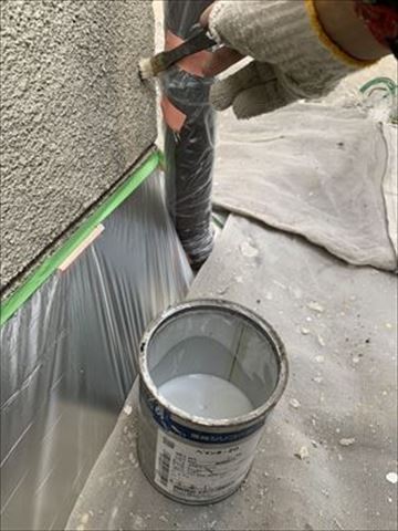 塩尻市モルタル補修塗装工事