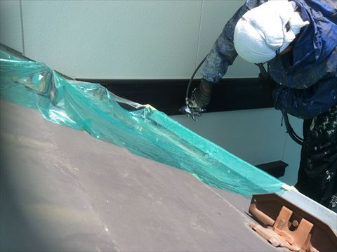 富士見町クリア吹き付け塗装