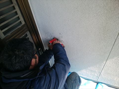 安曇野市外壁工事補修作業