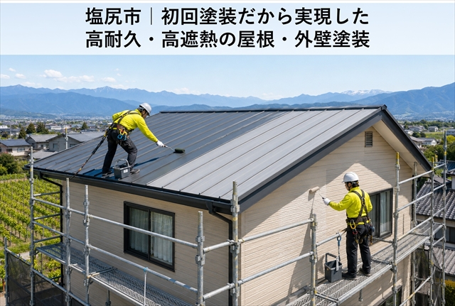 塩尻市｜初回塗装だから実現した高耐久・高遮熱の屋根・外壁塗装