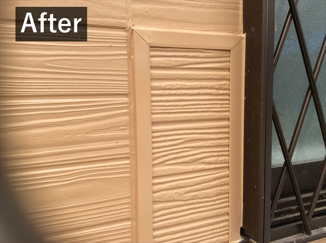 大桑村で浴室下の外壁爆裂を補修。木目調金属サイディング張り替えと塗装で美しく再生