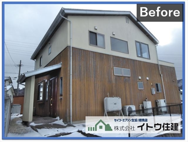 木質サイディングをカバー工法