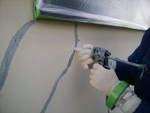 池田町外壁塗装前の作業