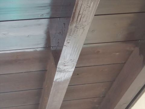 池田町古民家外壁木部塗装