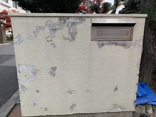 塩尻市コンクリート塀塗装